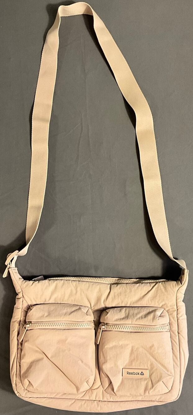 NWOT Reebok Women's Shoulder Crossbody Bag Purse Multi Zip Pocket Travel Adjust